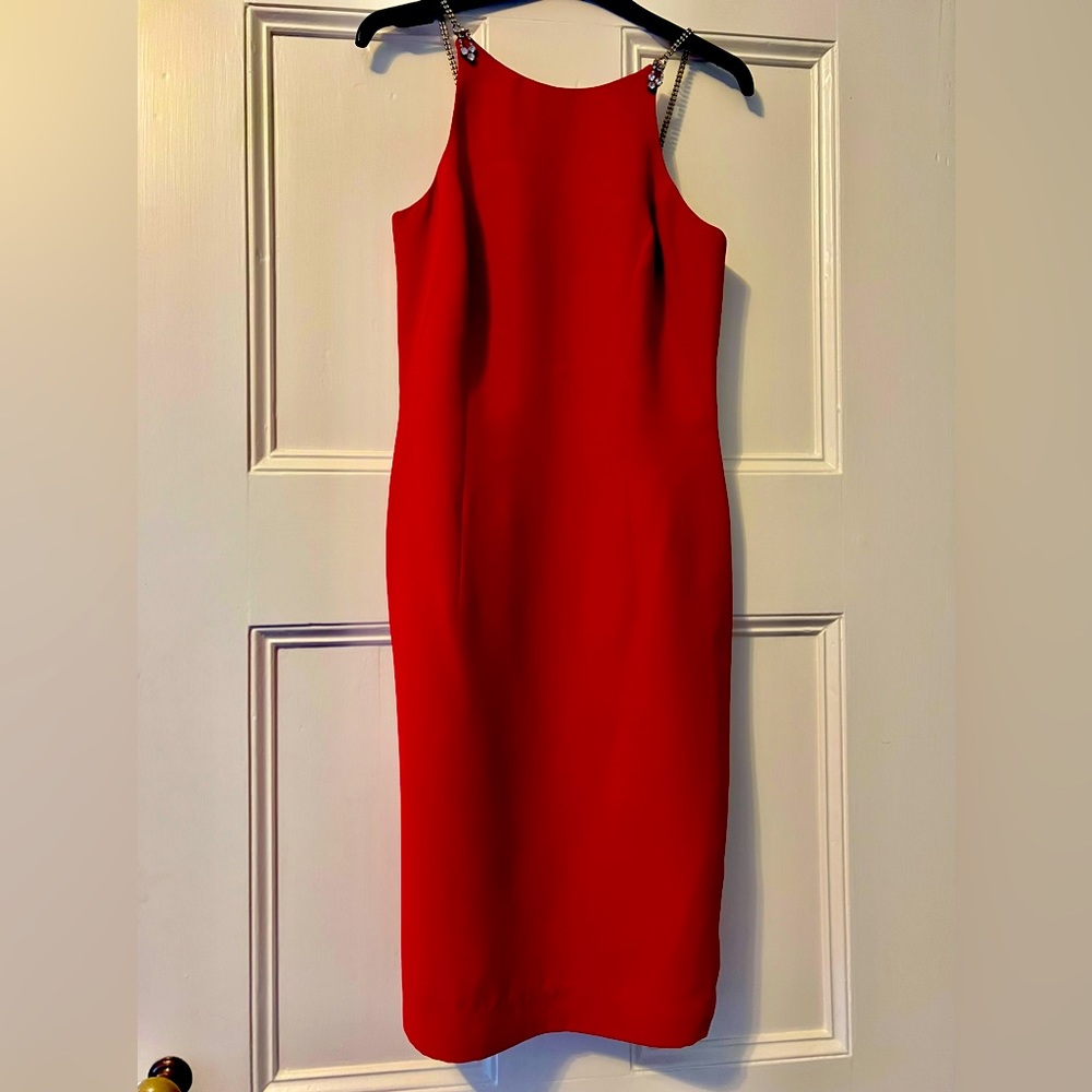 Red Crepe cocktail dress